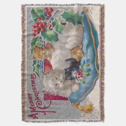 Weihnachtskätzchen Kätzchen Ein frohes Weihnachtsf Decke (Vorderseite Vertikal)