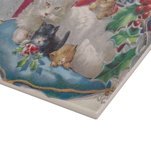 Weihnachtskätzchen Kätzchen Ein frohes Weihnachtsf Schneidebrett (Ecke)