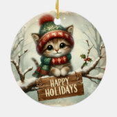 Weihnachtskätzchen Keramik Ornament (Hinten)