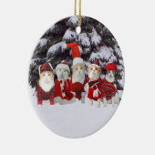 WeihnachtsKätzchen Keramik Ornament (Rechts)