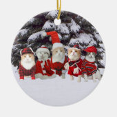 WeihnachtsKätzchen Keramik Ornament (Vorne)