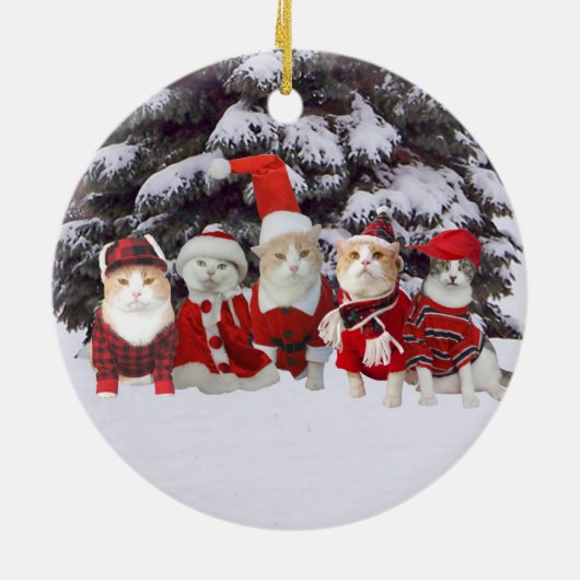 WeihnachtsKätzchen Keramik Ornament (Hinten)