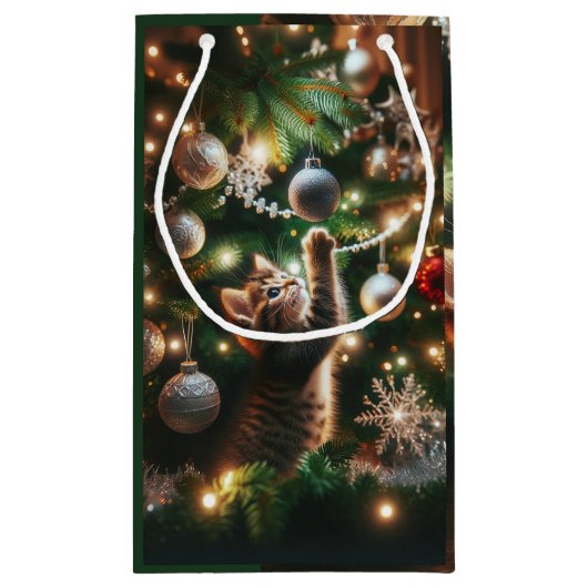 Weihnachtskätzchen Kleine Geschenktüte (Rückseite)