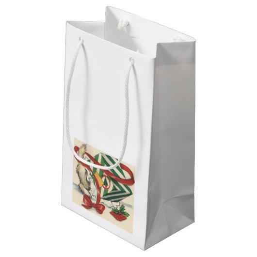 Weihnachtskätzchen Kleine Geschenktüte (Rückseite Schrägansicht)