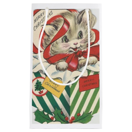 Weihnachtskätzchen Kleine Geschenktüte (Vorderseite)