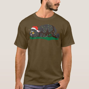 Weihnachtskätzchen mit bunten Lichtern Ugly Christ T-Shirt