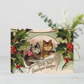 Weihnachtskätzchen "mit den besten Weihnachtswünsc Feiertagskarte (Stehend Vorderseite)