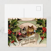 Weihnachtskätzchen "mit den besten Weihnachtswünsc Postkarte (Vorne/Hinten)