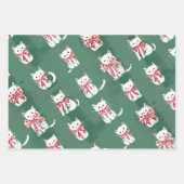 Weihnachtskätzchen mit Geschenkbogen Geschenkpapier Set (Vorderseite 3)