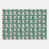 Weihnachtskätzchen mit Geschenkbogen Geschenkpapier Set (Vorderseite)
