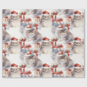 Weihnachtskätzchen mit Geschenkpackungen Geschenkpapier (Flach)