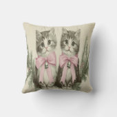 Weihnachtskätzchen mit rosa Bogen Kissen (Rückseite)