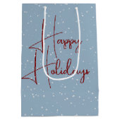 Weihnachtskätzchen mit rotem Kardinal Mittlere Geschenktüte (Rückseite)