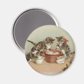 Weihnachtskätzchen - Pudding Magnet (Vorderseite/Rückseite)