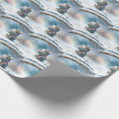 Weihnachtskätzchen tragen einen Winterskarf Geschenkpapier (Ecke)