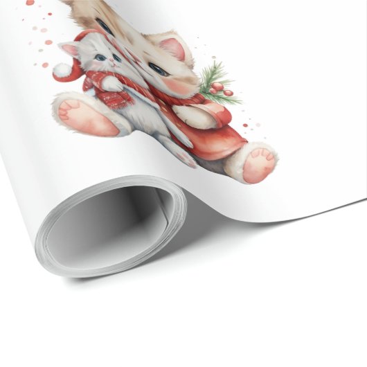 Weihnachtskätzchen-Umschlagpapier Geschenkpapier (Rolleneckpunkt)