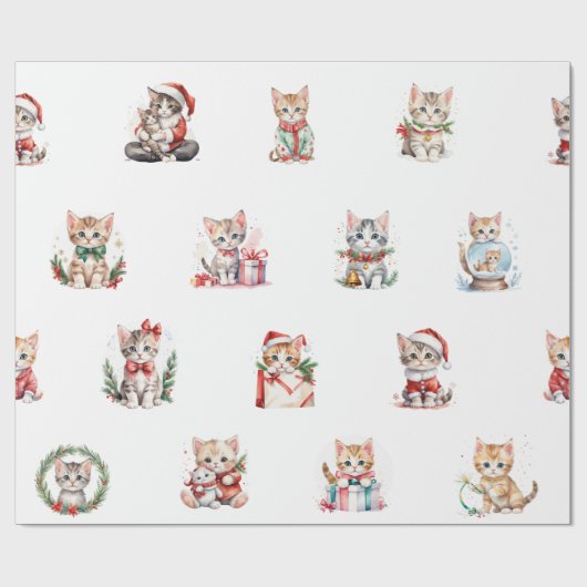 Weihnachtskätzchen-Umschlagpapier Geschenkpapier (Flach)