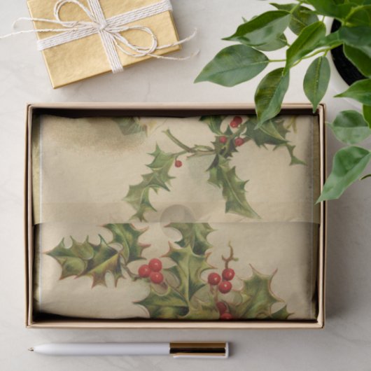 Weihnachtskätzchen und Holly Tissue Seidenpapier (Geschenk)