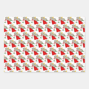 Weihnachtskätzchen und Welpen Geschenkpapier Set