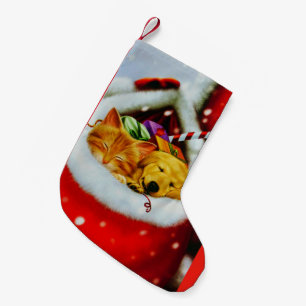 Weihnachtskätzchen und WelpenStrumpf Kleiner Weihnachtsstrumpf
