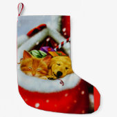 Weihnachtskätzchen und WelpenStrumpf Kleiner Weihnachtsstrumpf (Vorderseite)