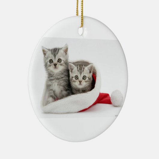 Weihnachtskätzchen-Verzierung Keramik Ornament (Rechts)