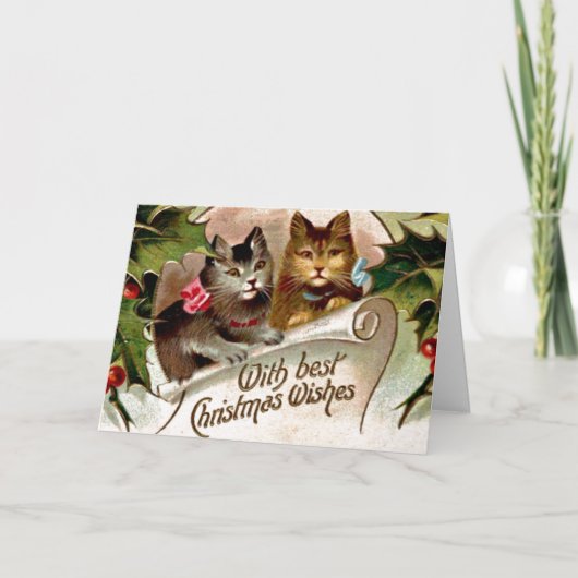 Weihnachtskätzchen, Vintage Abbildung, Karte (Vorderseite)