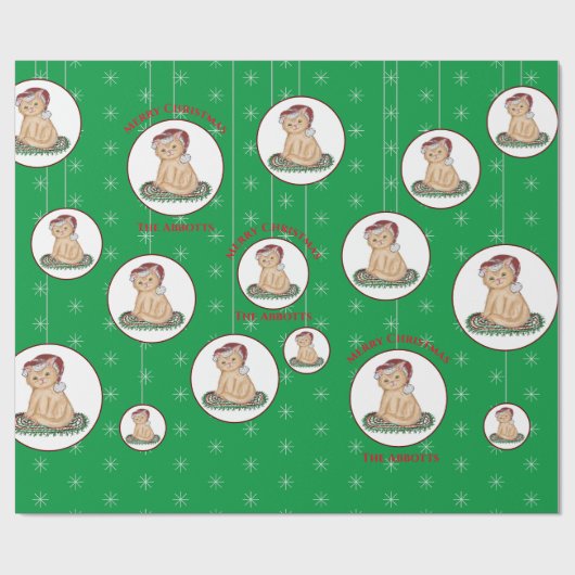 Weihnachtskätzchen Weihnachtsgeschenk Wrapping Pap Geschenkpapier (Flach)