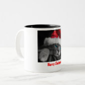 Weihnachtskätzchen Zweifarbige Tasse (Vorderseite Links)
