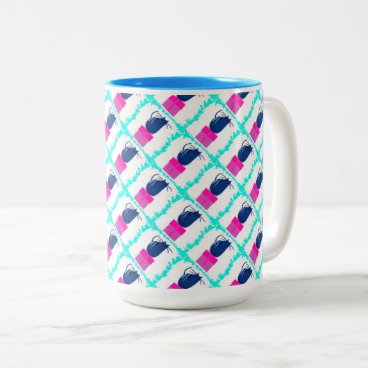 Weihnachtskätzchen Zweifarbige Tasse (VorderseiteRechts)