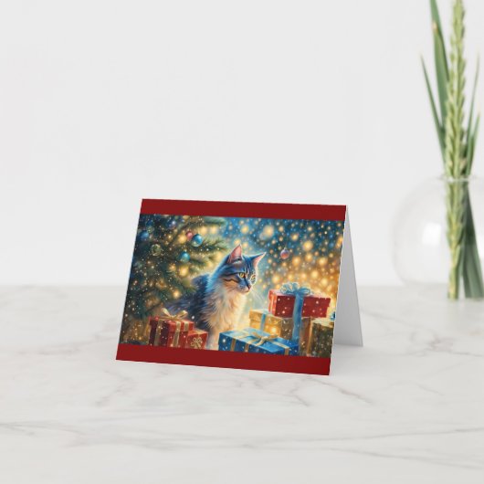 Weihnachtskatze 2024 Karte (Vorderseite)