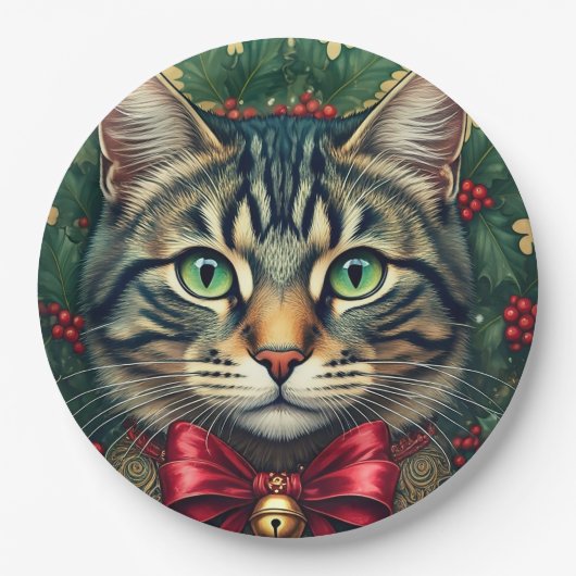 Weihnachtskatze 2024 pappteller (Vorderseite)