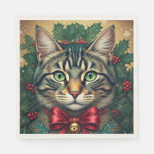 Weihnachtskatze 2024 serviette