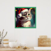 Weihnachtskatze 2 poster (Küche)