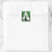 Weihnachtskatze 2 runder aufkleber (Tasche)