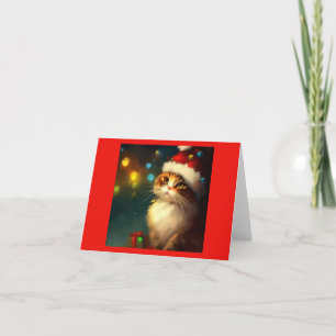 Weihnachtskatze 3 feiertagskarte