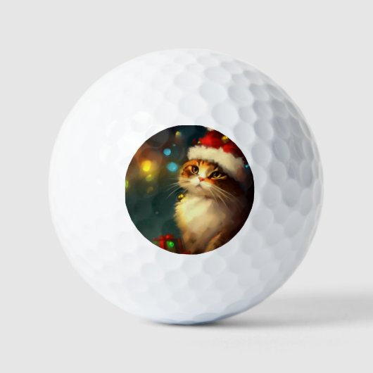 Weihnachtskatze (3) golfball (Vorderseite)