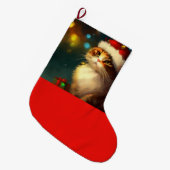 Weihnachtskatze 3 großer weihnachtsstrumpf (Vorderansicht (hängend))