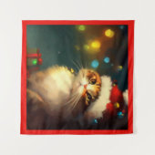 Weihnachtskatze 3 wandteppich (Vorderseite (Horizontal))