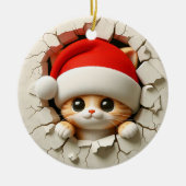 Weihnachtskatze 3D-Effekt NICHT eigentlich 3D Keramik Ornament (Vorne)