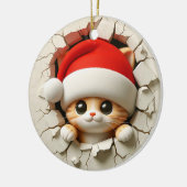 Weihnachtskatze 3D-Effekt NICHT eigentlich 3D Keramik Ornament (Links)