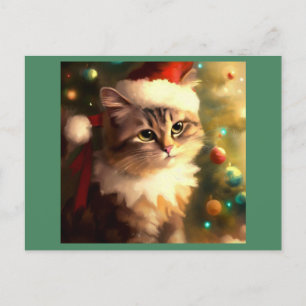Weihnachtskatze 4 feiertagspostkarte