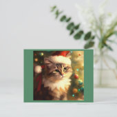 Weihnachtskatze 4 feiertagspostkarte (Stehend Vorderseite)