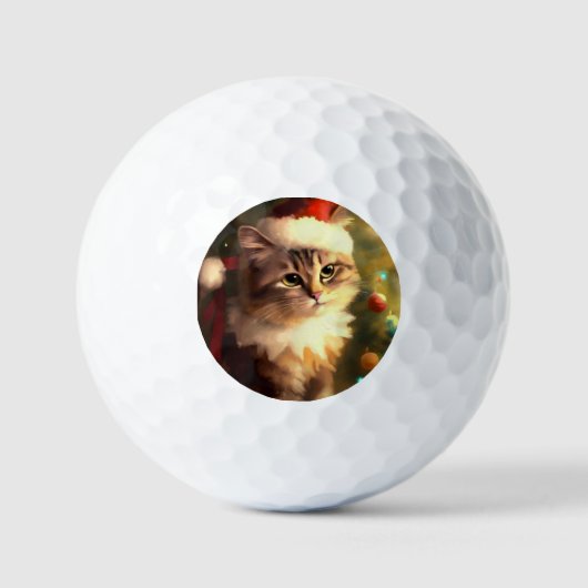 Weihnachtskatze (4) golfball (Vorderseite)
