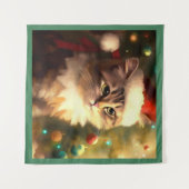 Weihnachtskatze 4 wandteppich (Vorderseite (Horizontal))