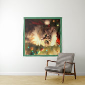 Weihnachtskatze 4 wandteppich (Beispiel (Horizontal))