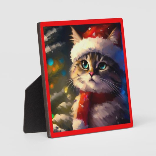 Weihnachtskatze 5 fotoplatte (Vorderseite)