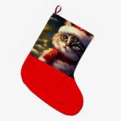 Weihnachtskatze 5 großer weihnachtsstrumpf (Vorderansicht (hängend))