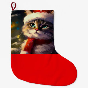 Weihnachtskatze 5 großer weihnachtsstrumpf