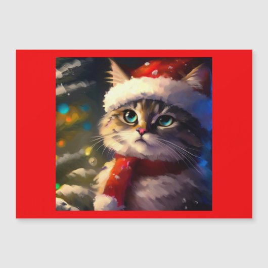 Weihnachtskatze 5 magnetkarte (Vorderseite)